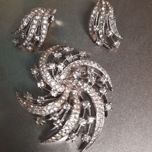 Panetta brooch and clip earrings